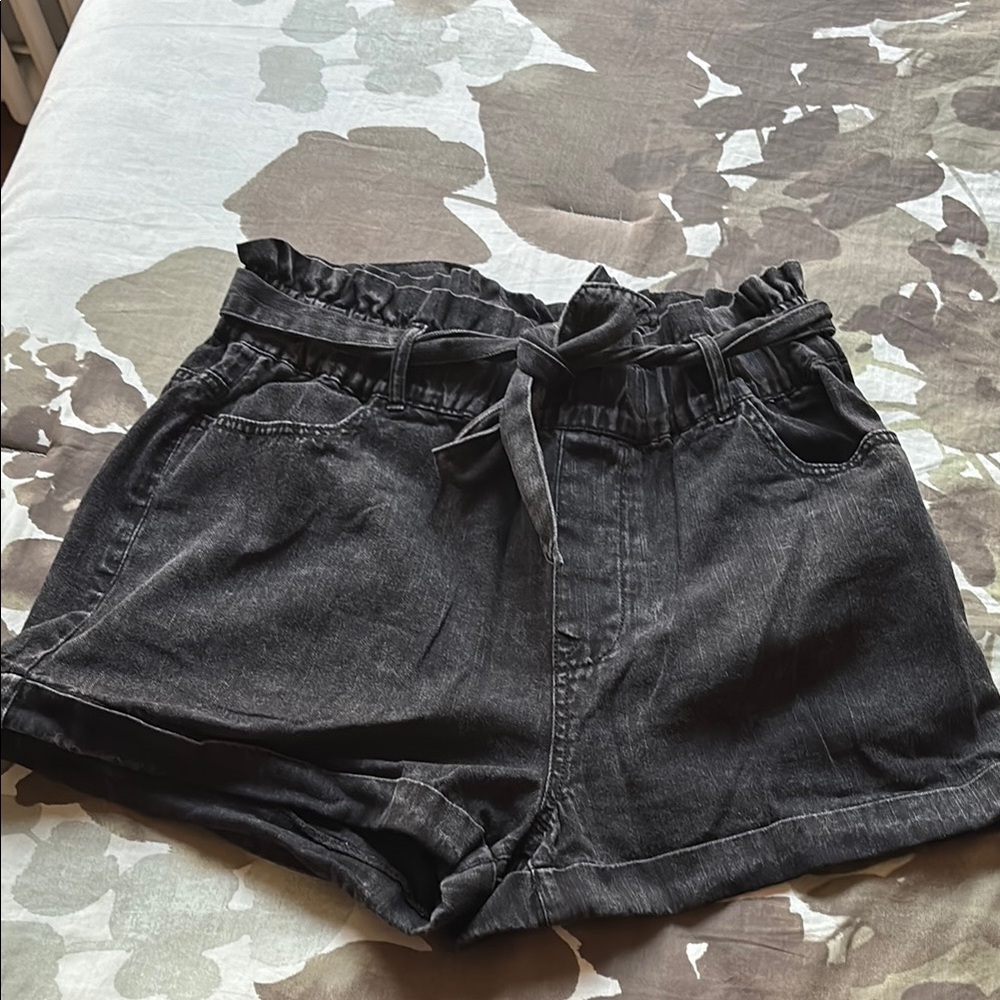 Women's Black Denim Shorts